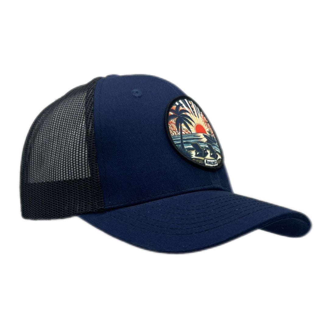 Sunset-themed ballcap for laid-back anglers