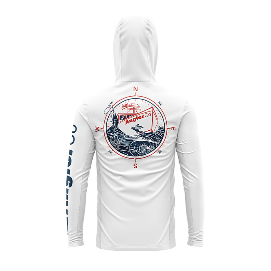 Durable sun shirt with coastal-inspired design for fishing