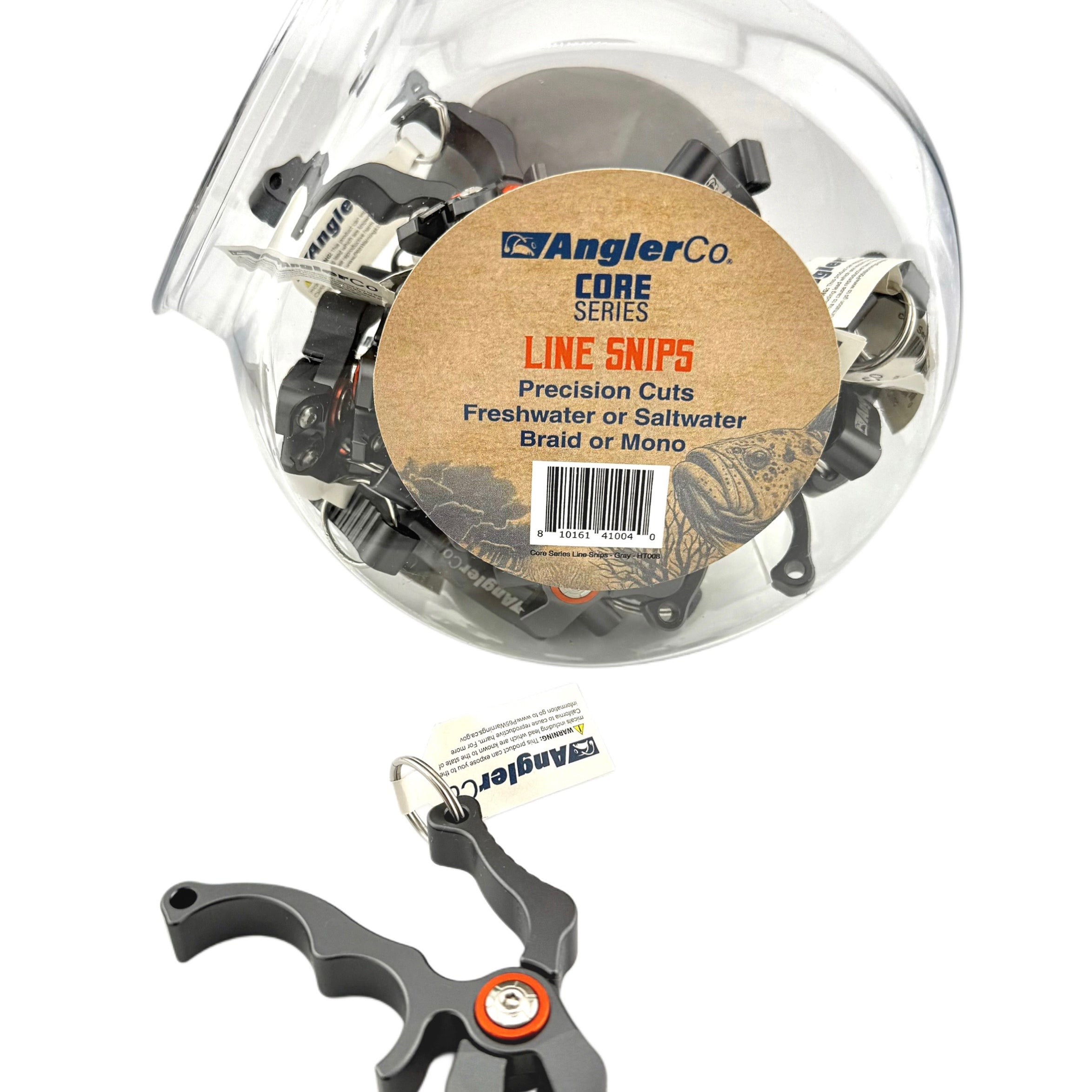 Precision line snips for clean mono and braid cuts