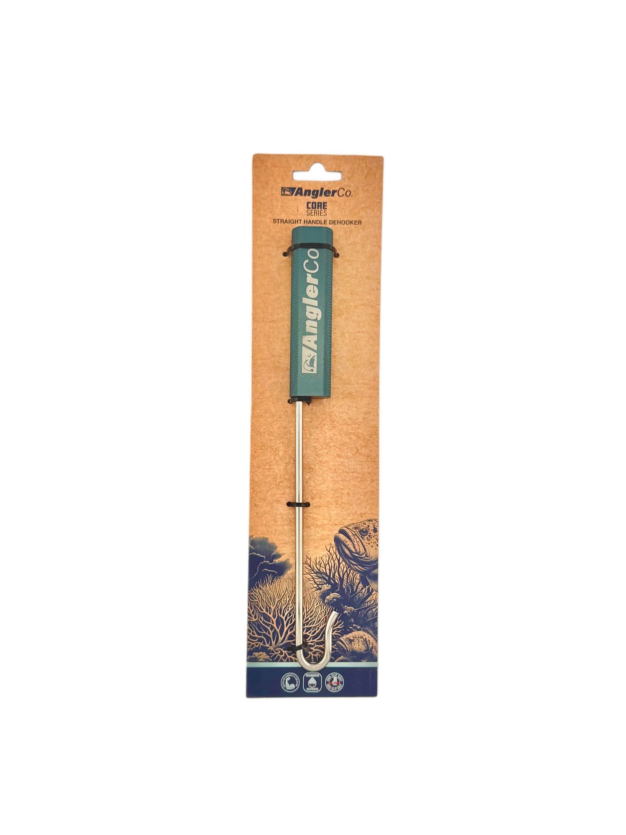 Offshore, inshore, and freshwater dehooker with rigid straight handle