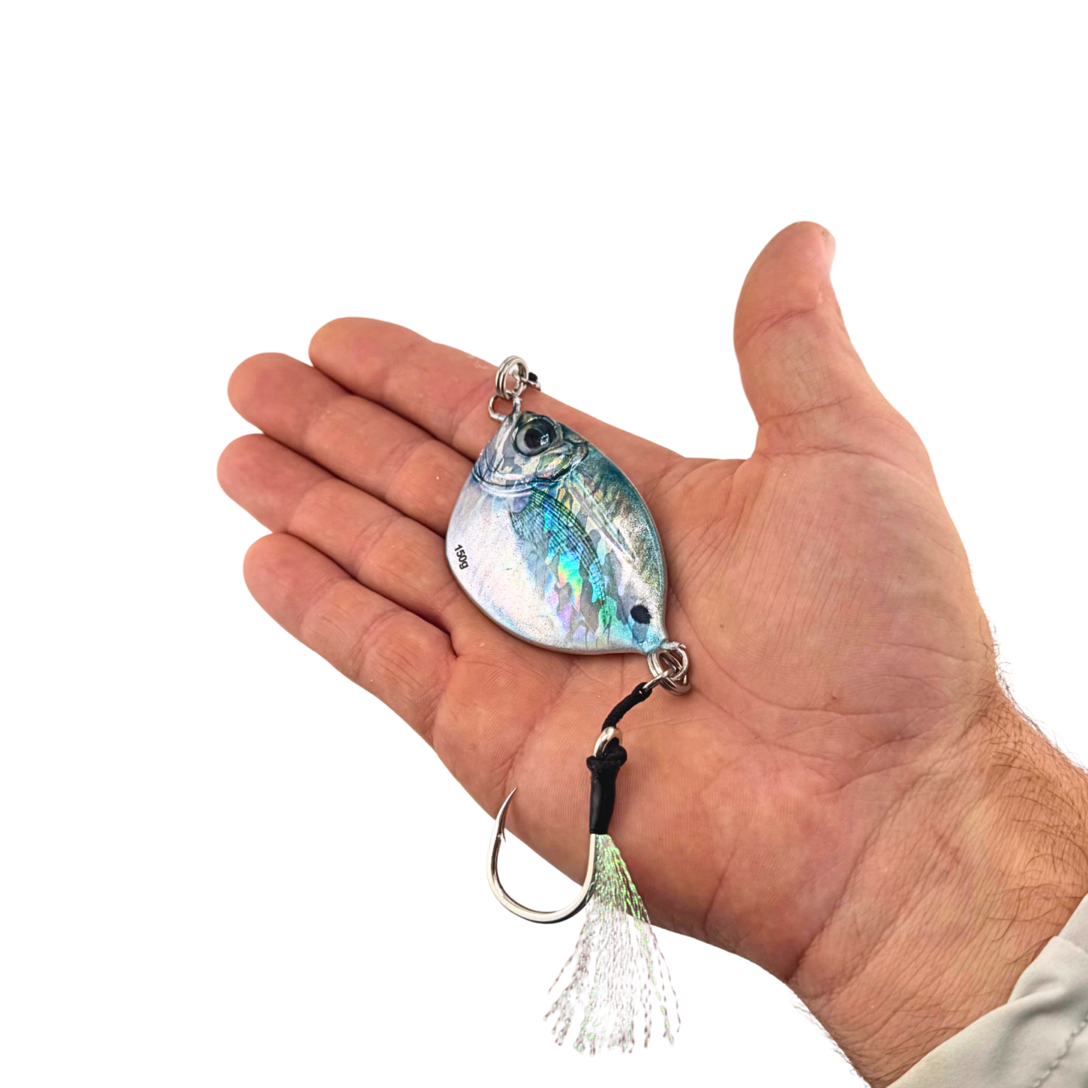 Heavy-duty slow pitch jig rigged for snapper and grouper