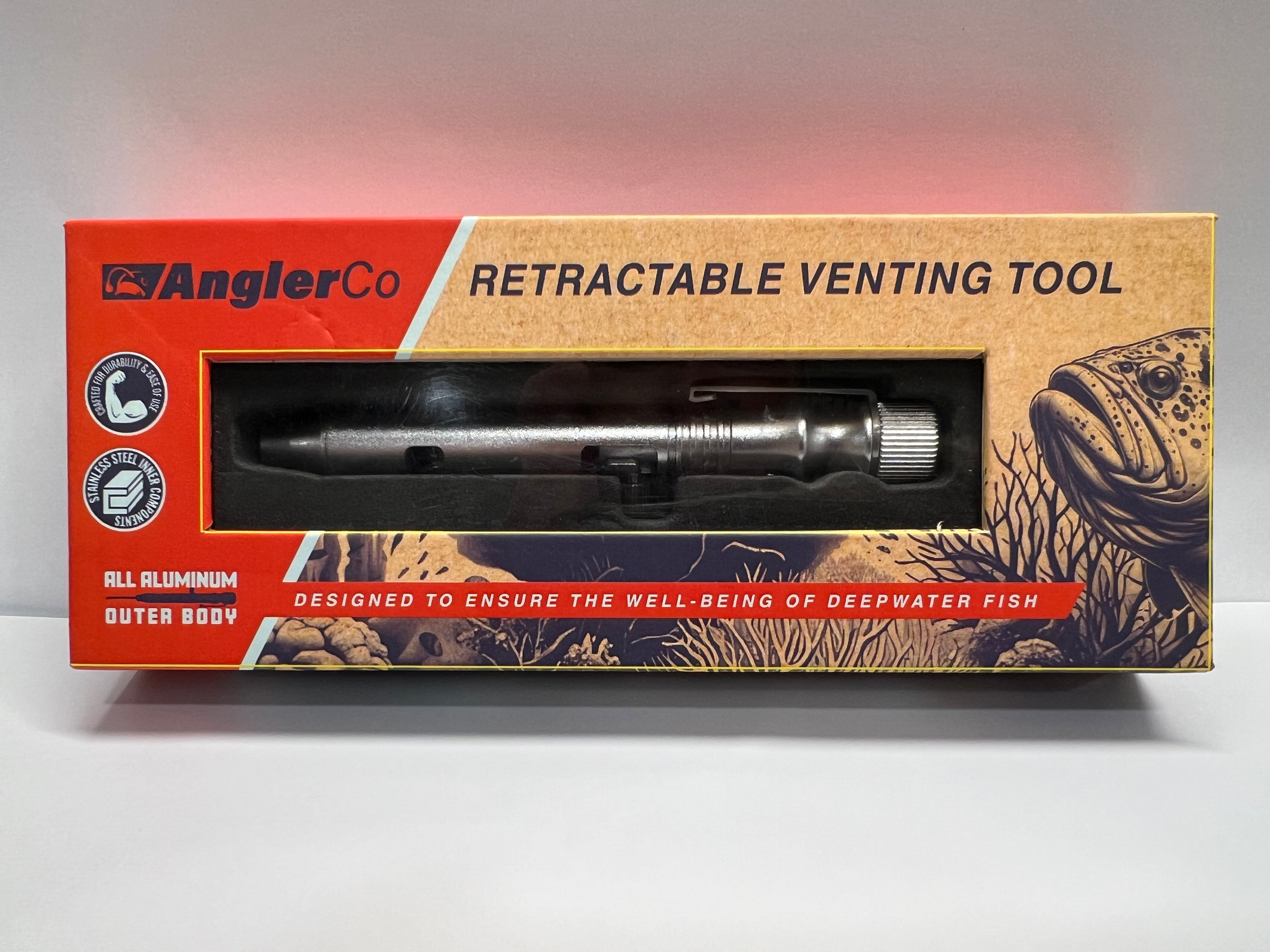 AnglerCo Retractable Venting Tool in an original box.